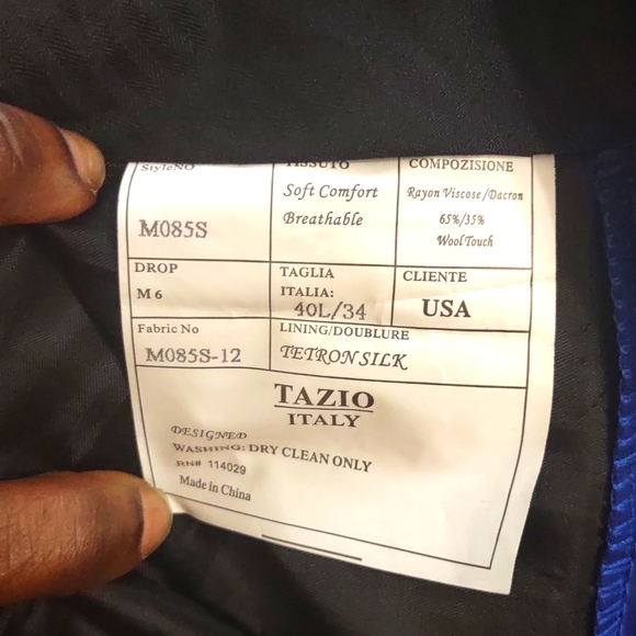 Excellent condition Tazio Italian Men Deep Blue Suit - Picture 7 of 11